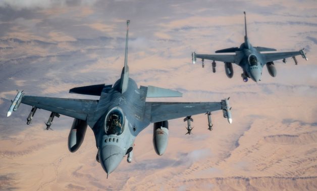 A file photo of US Air Force F-16 Fighting Falcons - CENTCOM