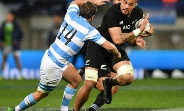 © AFP | New Zealand's Vaea Fifita (right) is tackled by Argentina's Santiago Cordero during the Rugby Championship match in New Plymouth, on September 9, 2017