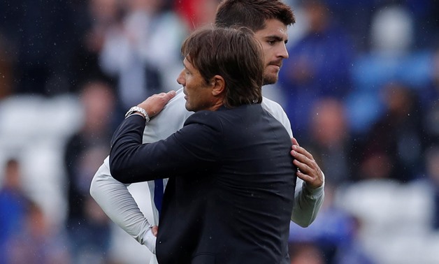 Alvaro Morata and Antonio Conte (Chelsea) – Press image courtesy Reuters