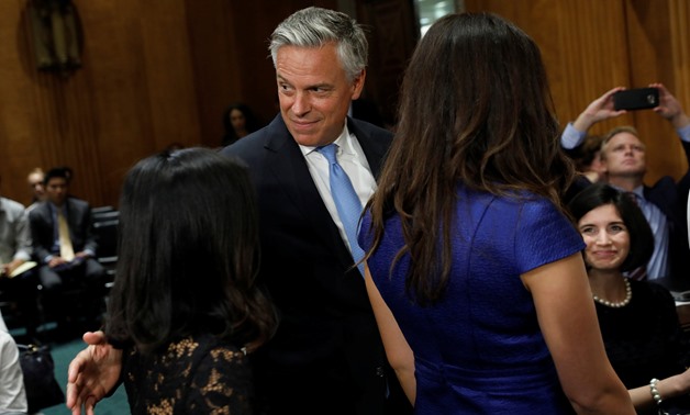 Former Governor Jon Huntsman departs following a Senate Foreign Relations Committee hearing on his nomination to be ambassador to Russia - REUTERS/Aaron P. Bernstein