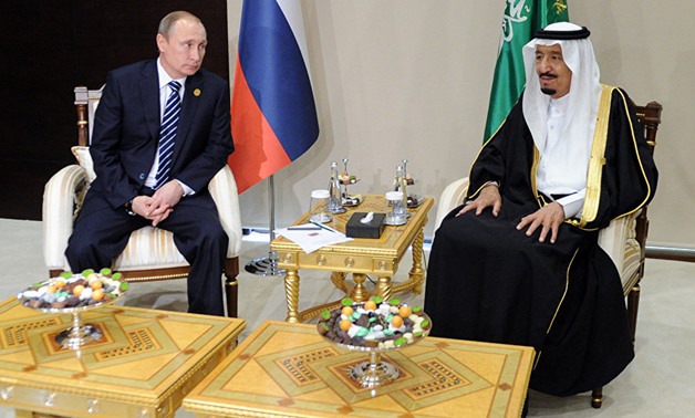 Saudi Arabia’s King Salman bin Abdulaziz Al Saud ( R ) - Russian President Vladimir Putin ( L ) - Press Photo