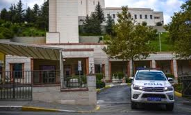 A Turkish police car parked at the entrance of U.S. consulate in Istanbul on Monday - AFP