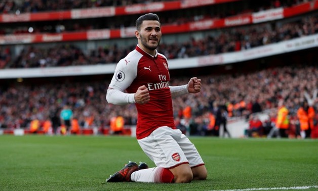 Arsenal's Sead Kolasinac celebrates scoring their first goal Action Images - Reuters