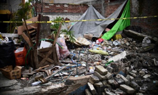 Picture of a house which collapsed during the quake that rattled the Mexican capital and its surrounding area on Sept 19, in Xochimilco, Mexico City, on Oct 4, 2017. — AFP