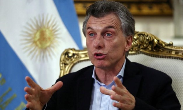 Argentina's President Mauricio Macri speaks during an interview for the Reuters Latin American Investment Summit at the Casa Rosada Presidential Palace in Buenos Aires, Argentina August 8, 2017 -
 REUTERS/Marcos Brindicci