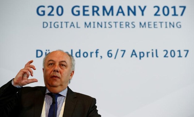 FILE PHOTO - State Secretary at the German Ministry for Economic Affairs Matthias Machnig addresses a news conference during G20 digital ministers in Duesseldorf, Germany April 7, 2017. REUTERS/Wolfgang Rattay