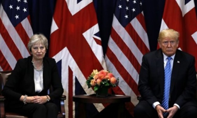 © POOL/AFP/File | Donald Trump, pictured here with Theresa May at the United nations in September 2018, said her Brexit deal could undermine US-UK trade
