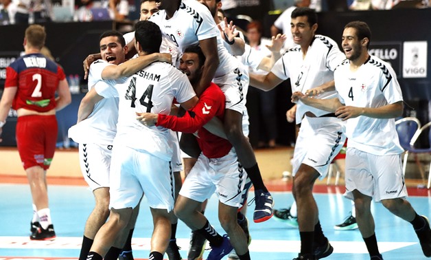 Egypt national team players celebrate their victory over Norway, photo courtesy of the tournament’s official website 