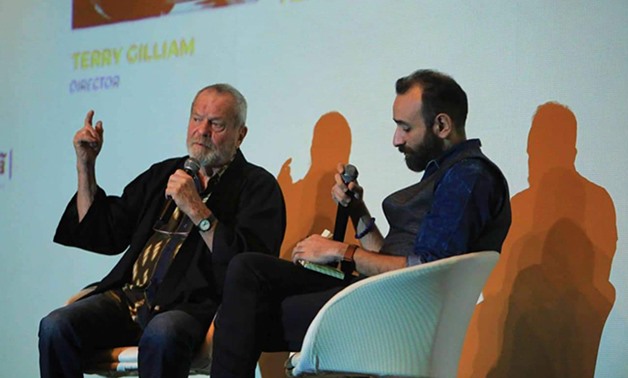 File - Terry Gilliam and Amr Salama.