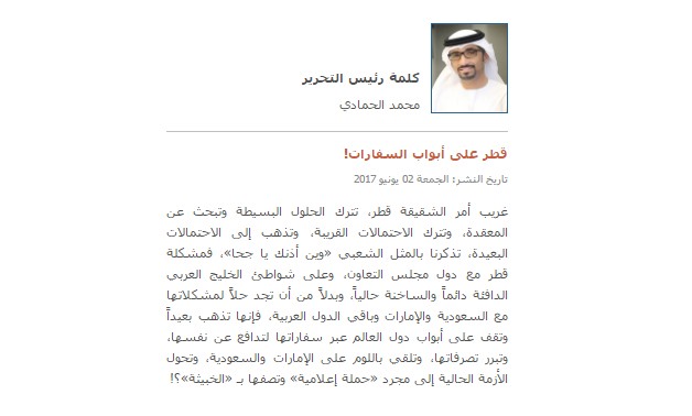 Mohamed Al-Hammadi's article