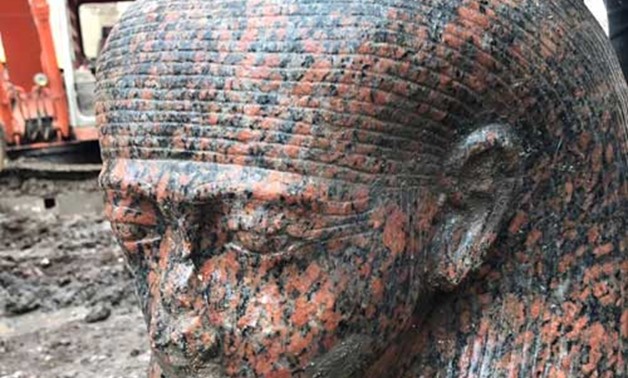 King Ramses red granite statue unearthed in Mit Rahina village