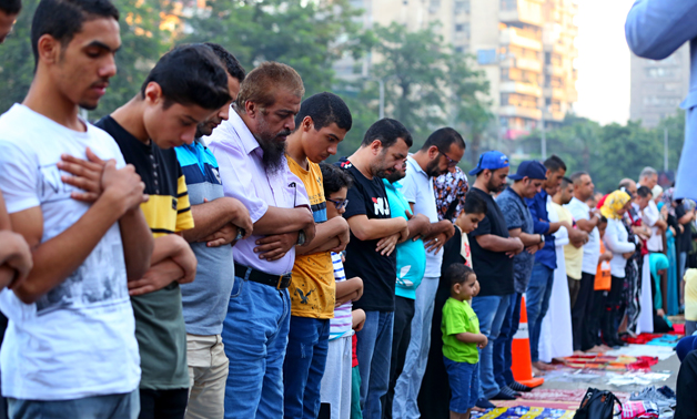 Egyptians are performing Eid- al-Adha prayer at Moustafa Mahmoud Mosque in Mohandessin district of Giza on August 11,2019- Egypt Today- Maher Iskander
