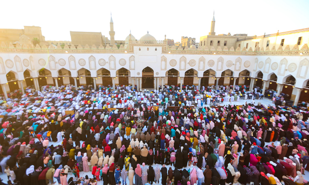 Egyptians are performing Eid al-Adha prayer at Al-Azhar Mosque in Old Cairo on August 11, 2019- Egypt Today- Karim Abdel-Aziz.