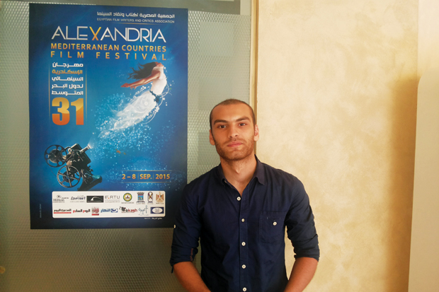 Aspiring director Tamim Al-Nowairy at the Alexandria Mediterranean Countries Film Festival. 