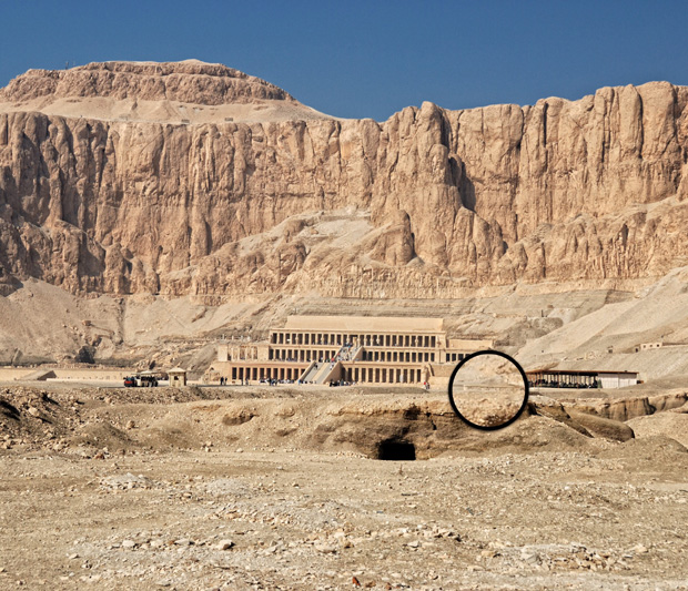 The location of the Bab el-Gasus at Deir El-Bahari (courtesy Nigel Fletcher-Jones) 