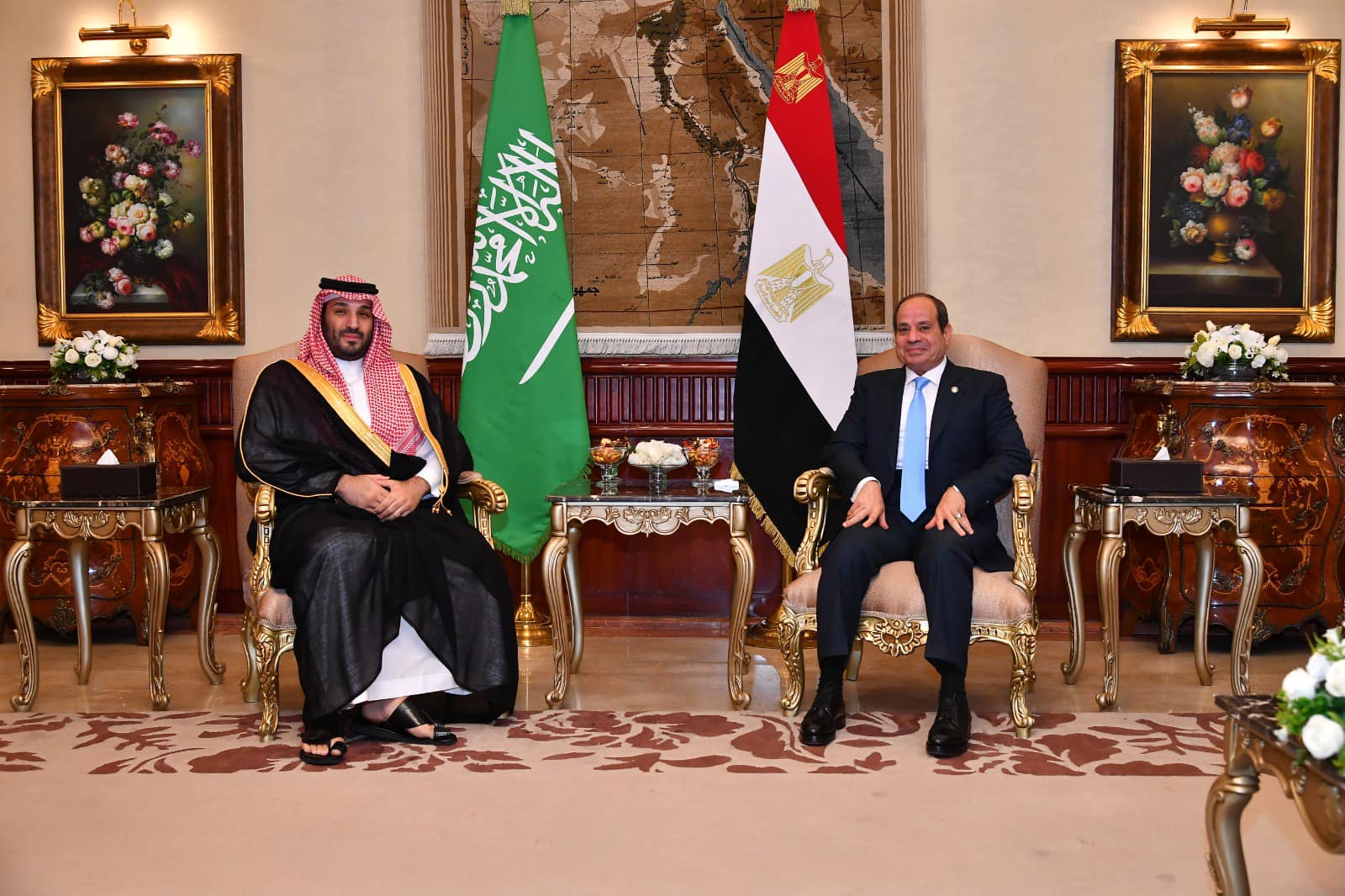 Egyptian President Abdel Fattah El-Sisi receives Saudi Arabia’s Crown Prince Mohammed bin Salman bin Abdulaziz in Cairo, 15 October 2024 2 – Egyptian Presidency