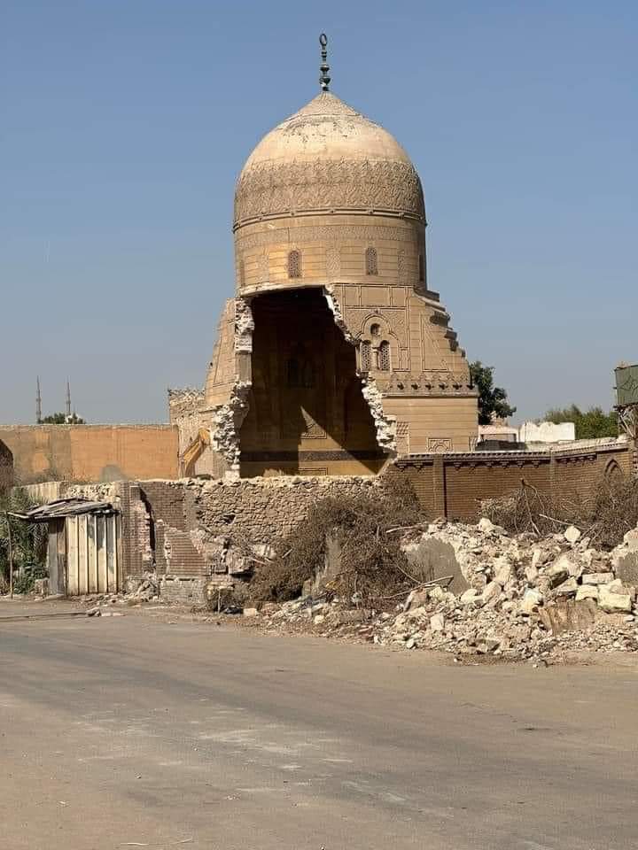 Demolition work at the Imam Shafie cemetery area