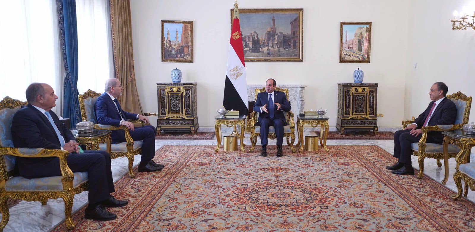 Egyptian President Abdel Fattah El-Sisi receives Jordan’s FM Ayman Safadi on 9 October 2024 – Egyptian Presidency