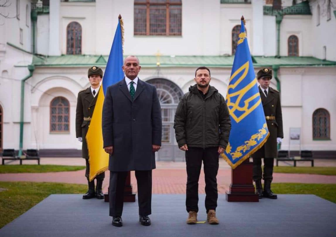 Ukrainian President Volodymyr Zelensky receives credentials of Egyptian ambassador