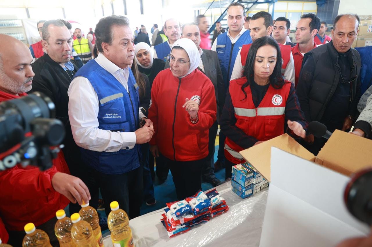 Health and social solidarity ministers inspect Arish hospital and Red Crescent warehouse before Gaza ceasefire