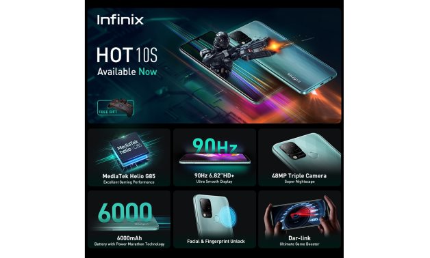 Infinix تطلق Hot 10S الجديد كليًا: تجربة ترفيه الهاتف الذكي المطلقة