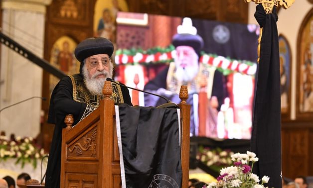 Pope Tawadros leads Easter Mass in St. Marck’s cathedral in Cairo’s ...